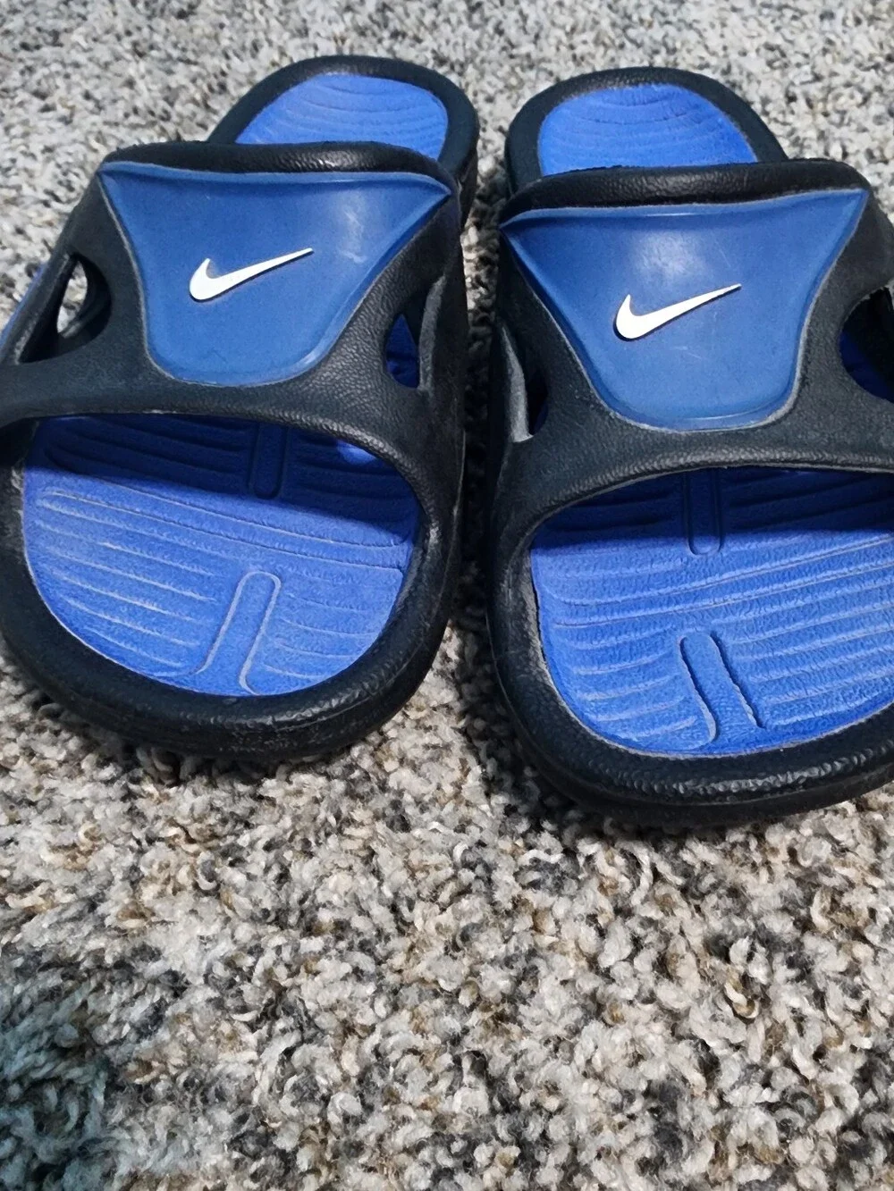 Vintage Y2K Nike First String Slides - Blue/Black (Mens 7 / Womens 8)